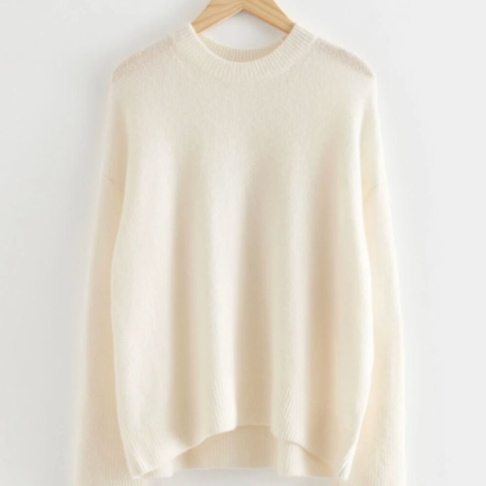 & Other Stories White Wool Sweater (Oversized, Size Small)